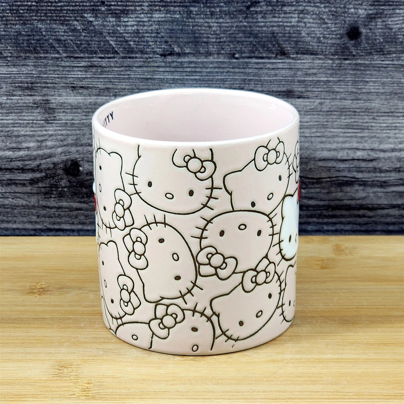 Load image into Gallery viewer, Hello Kitty Coffee Mug Pink Tea Cup Ceramic by Blue Sky Embossed 21oz