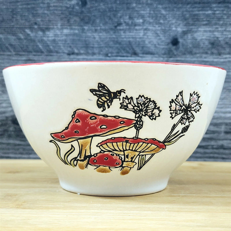 Load image into Gallery viewer, Mushroom Bowl Server Soup Cereal 6 inch (15cm) Floral Ceramic Dish by Blue Sky