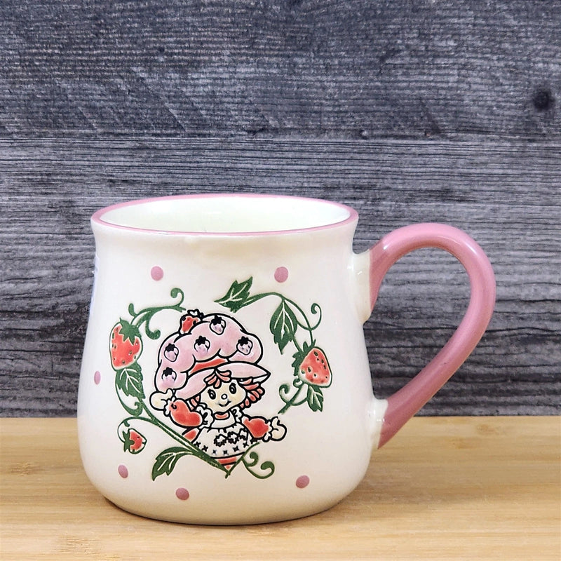 Load image into Gallery viewer, Coffee Mug Strawberry Shortcake Pinkberry Ceramic Embossed 18 oz Cup by Blue Sky