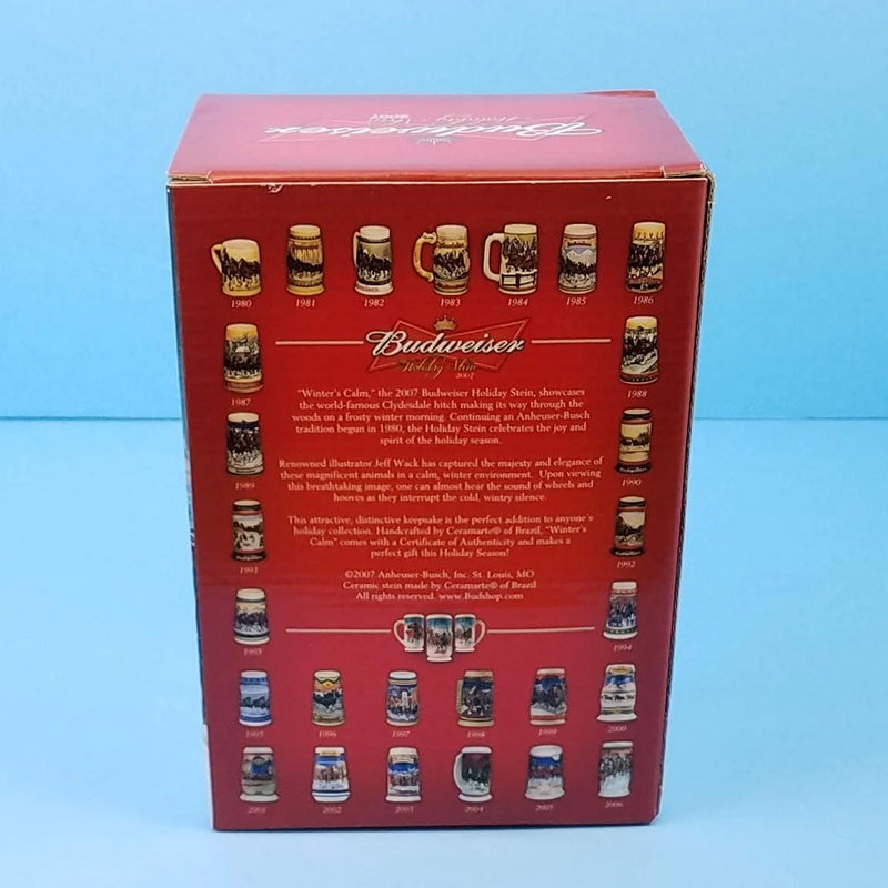 Load image into Gallery viewer, 2007 Budweiser Stein Christmas Mug Box & COA Winter's Calm CS678 Ceramarte