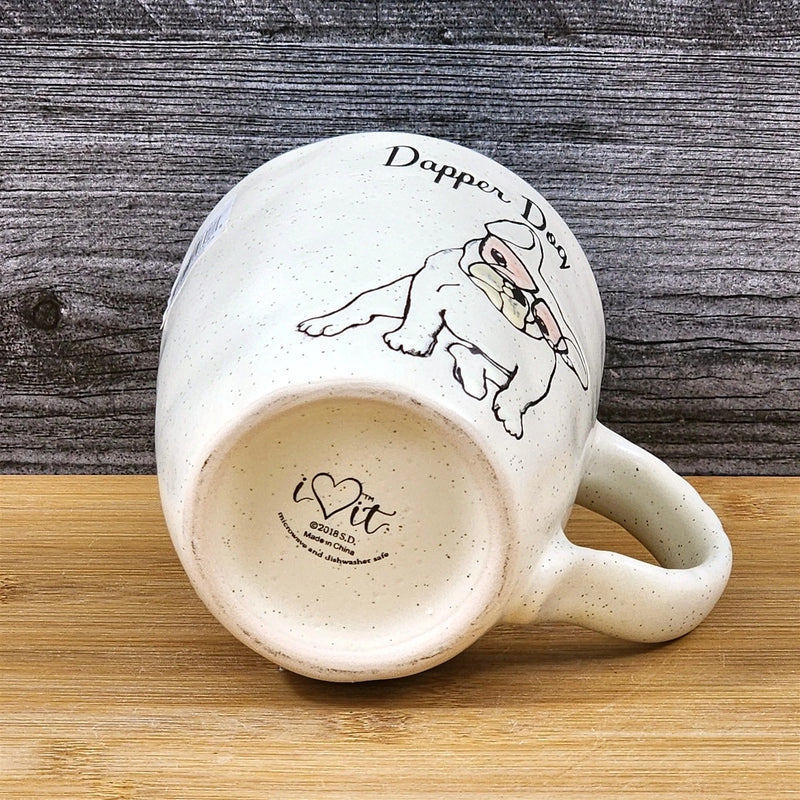 Load image into Gallery viewer, French Bulldog Coffee Cup Dapper Dog Mug Blue Sky Ceramic Embossed 16 oz