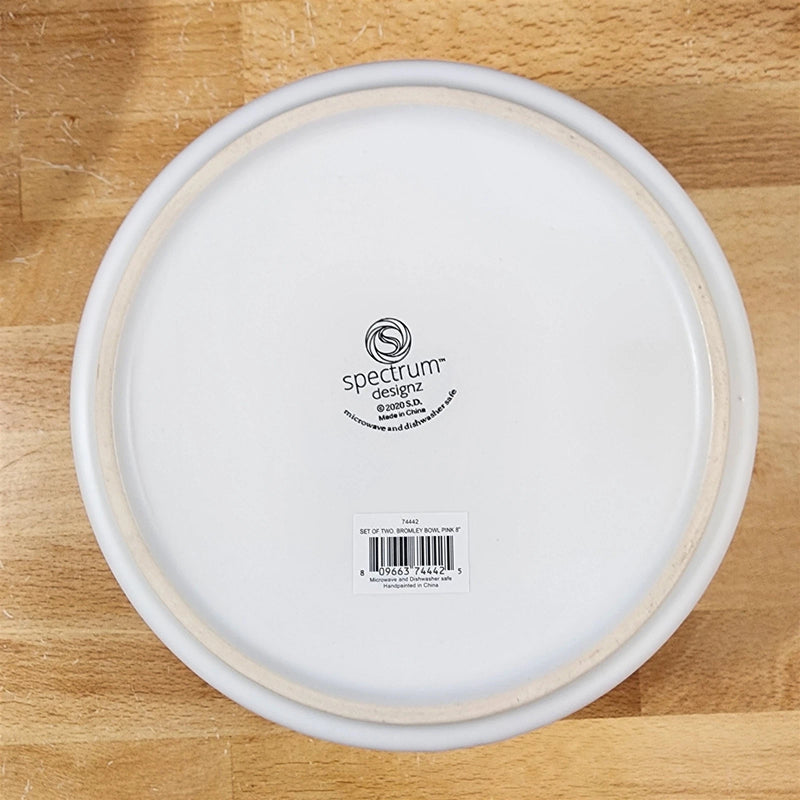 Load image into Gallery viewer, Dog Water Food Bowl Embossed Treat Dish Ceramic Pink Inside by Blue Sky