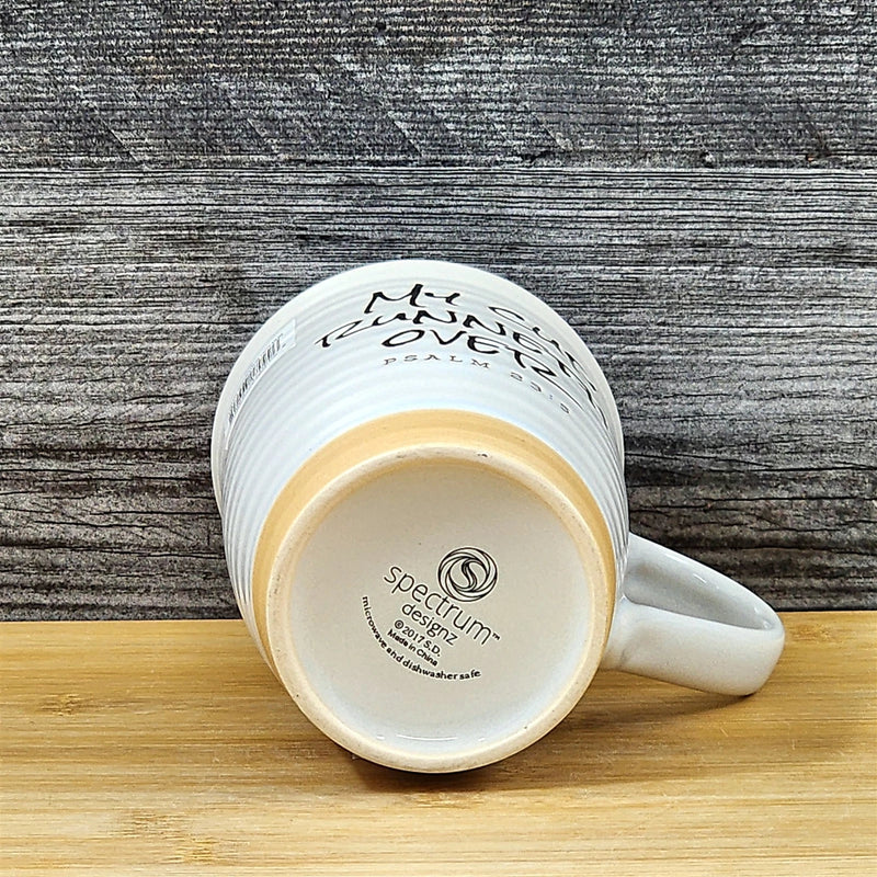 Load image into Gallery viewer, Religious Coffee Mug Psalm 23:5 Inspiration Saying Tea Cup Ceramic Blue Sky 18oz