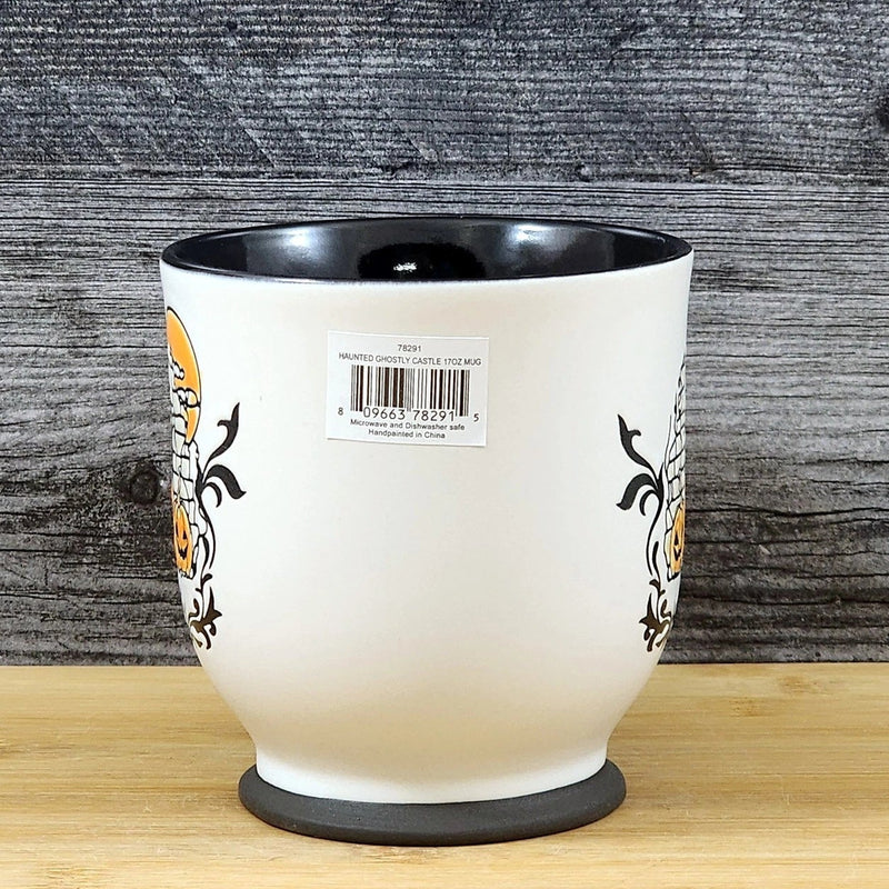 Load image into Gallery viewer, Jack-o-Lantern Halloween Pumpkin Mug Ceramic Black Coffee Tea Cup Blue Sky 17oz