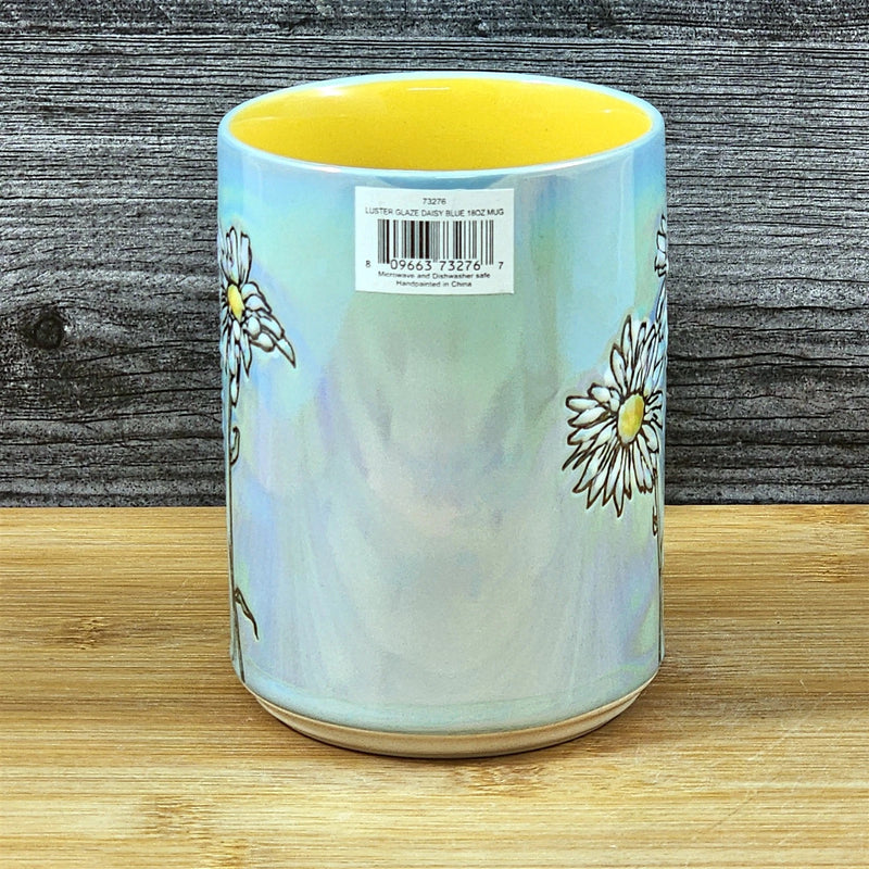 Load image into Gallery viewer, Daisy Flowers Summer Coffee Mug Yellow Tea Cup Ceramic Embossed Blue Sky 18oz