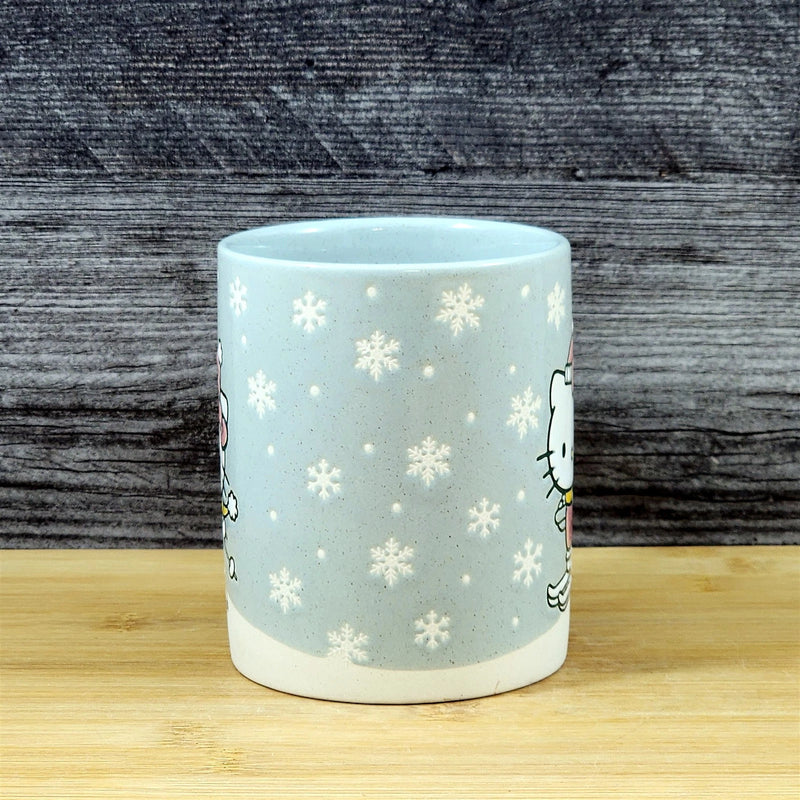 Load image into Gallery viewer, Hello Kitty Downhill Skiing Coffee Mug Ceramic Tea Cup Blue Sky Embossed 18oz