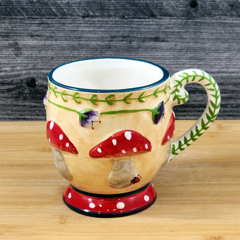 Load image into Gallery viewer, Mushroom Coffee Mug 3D Floral Ceramic Toadstools Tea Cup Blue Sky Goldminc