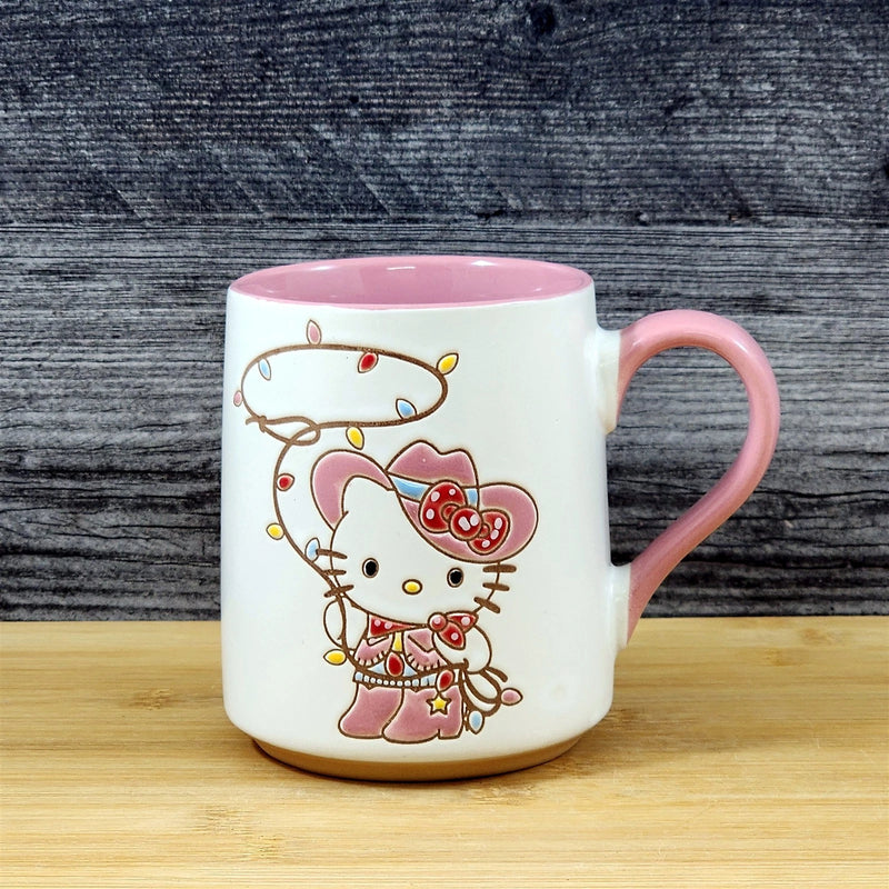 Load image into Gallery viewer, Hello Kitty Cowgirl Lasso Coffee Mug Set Ceramic Tea Cup Pink 17oz by Blue Sky