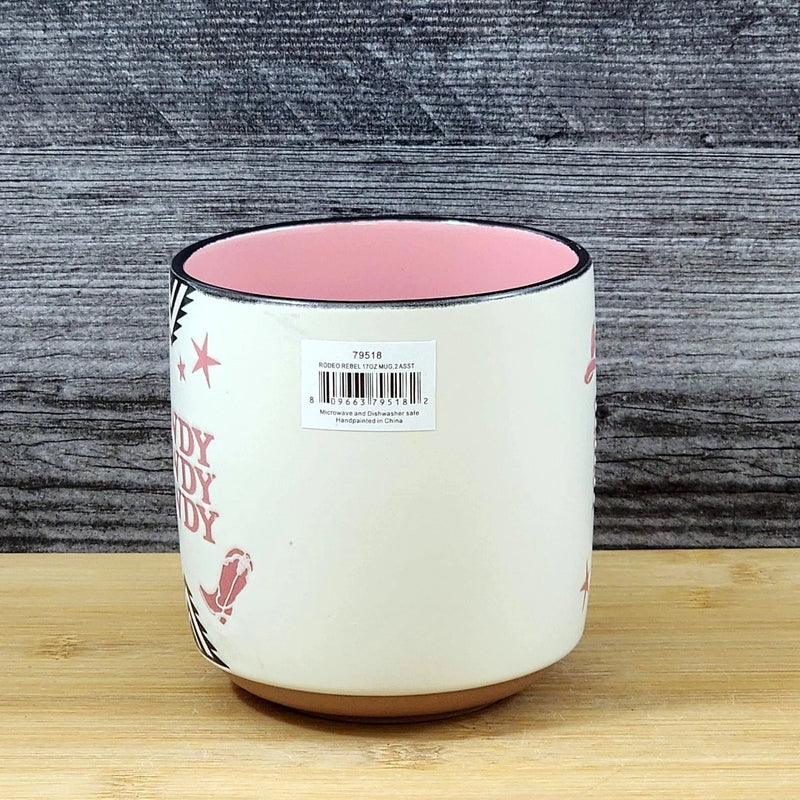Load image into Gallery viewer, Country Western Coffee Mug Southwest Cowgirls Pink Ceramic Tea Cup Blue Sky 17oz