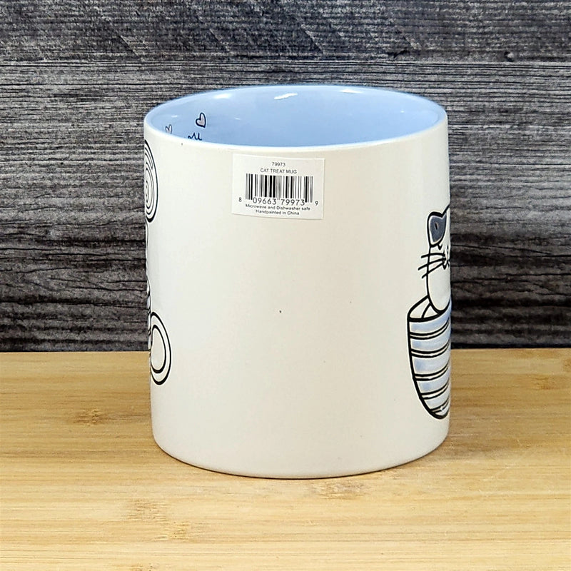 Load image into Gallery viewer, Cat Lover Coffee Mug Large 21oz Embossed Ceramic Tea Cup by Blue Sky Blue Inside
