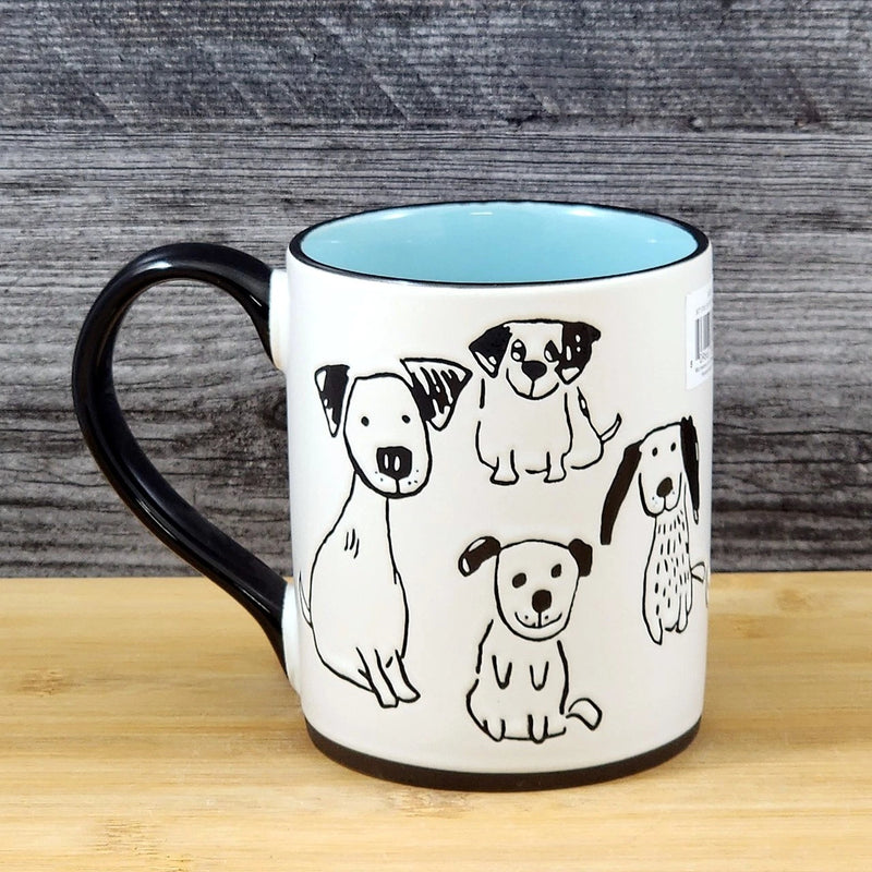 Load image into Gallery viewer, Dog Lover Coffee Mug Whimsical Ceramic Tea Cup by Blue Sky Embossed 16oz