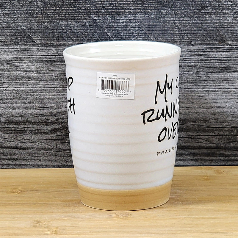 Load image into Gallery viewer, Religious Coffee Mug Psalm 23:5 Inspiration Saying Tea Cup Ceramic Blue Sky 18oz