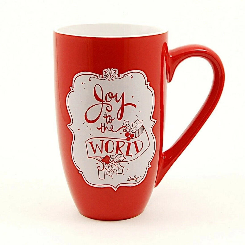 Load image into Gallery viewer, Coffee Mug Joy to the World Holiday Red Cup by Blue Sky Clayworks 18oz 532ml