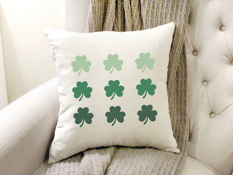 Load image into Gallery viewer, 9 Shamrocks- 18x18 inch St Patrick's Day Pillow Cover
