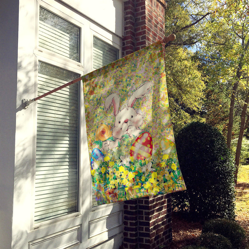 Load image into Gallery viewer, Easter Bunny and Eggs Flag Canvas House Size