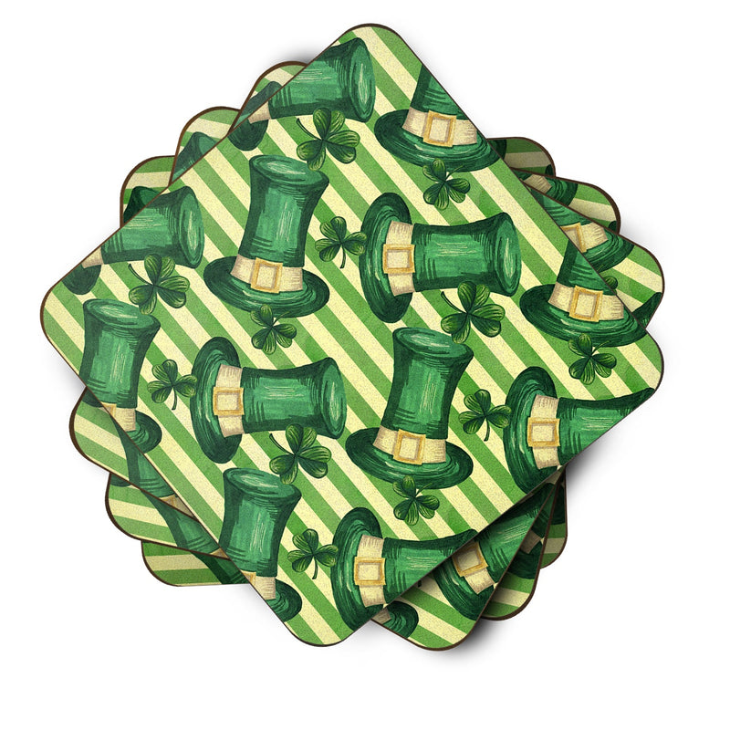 Load image into Gallery viewer, Watercolor St Patrick's Day Leprechaun Hat Foam Coaster