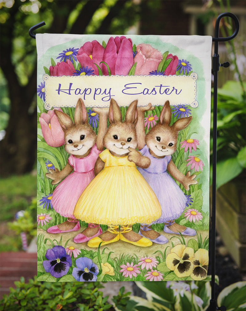Load image into Gallery viewer, Three Bunnies Happy Easter Garden Flag - Outdoor Decorative Yard Flag