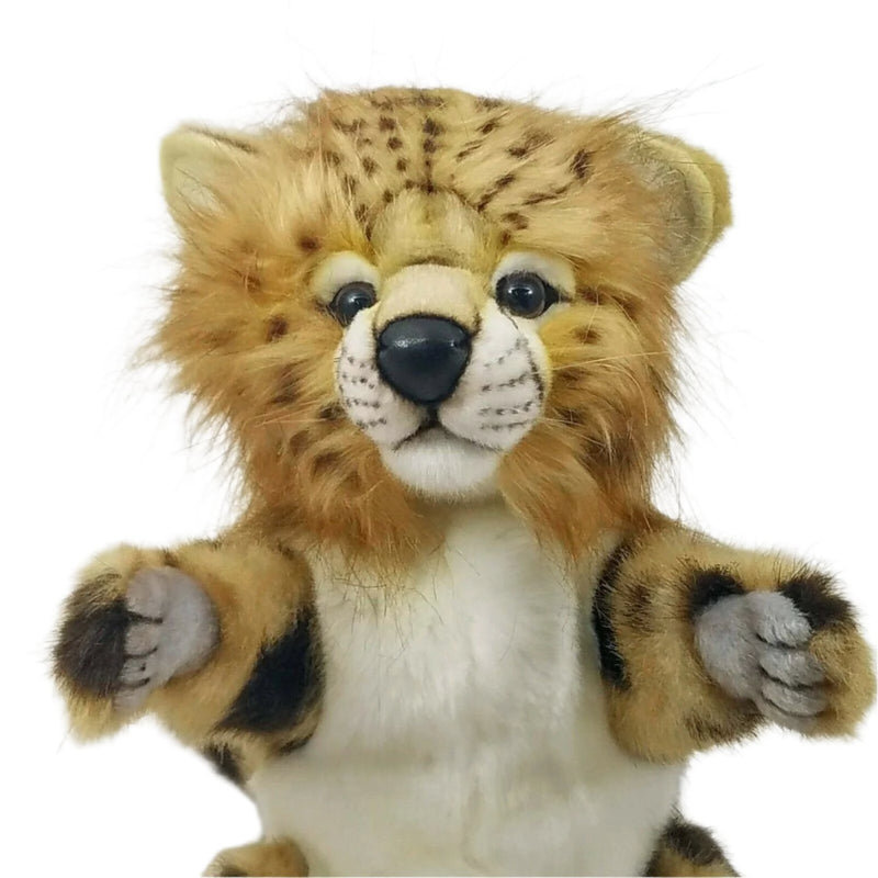Load image into Gallery viewer, Cheetah Hand Puppet & Book Set Animal Educational Reading Imaginative Play Hansa