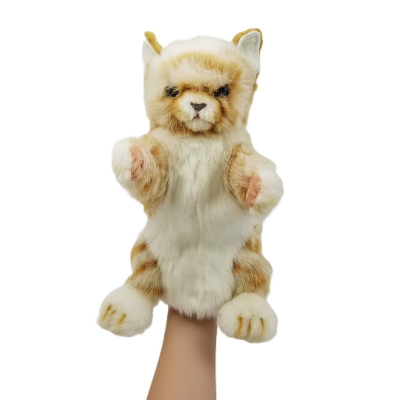 Load image into Gallery viewer, Ginger Cat Hand Puppet Full Body Doll Hansa Realistic Look Animal Learning Toy