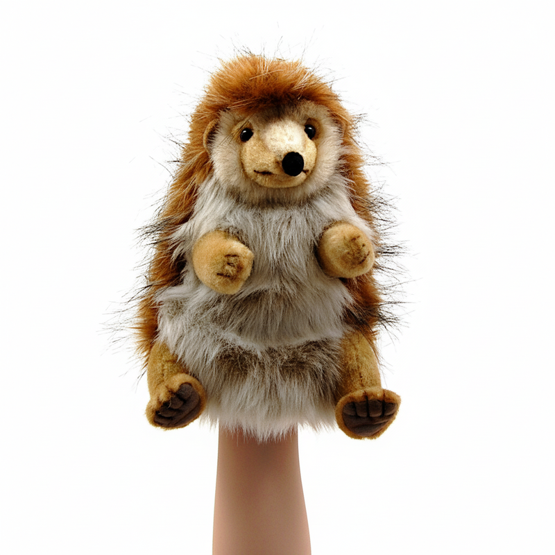 Load image into Gallery viewer, Hedgehog Hand Puppet Full Body Doll Hansa Real Looking Plush Animal Learning Toy