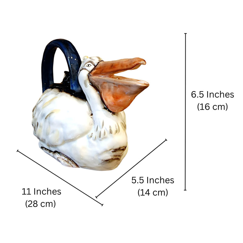 Load image into Gallery viewer, Pelican Bird Teapot Animal Ceramics Decorative Tea Pot Décor Blue Sky Clayworks