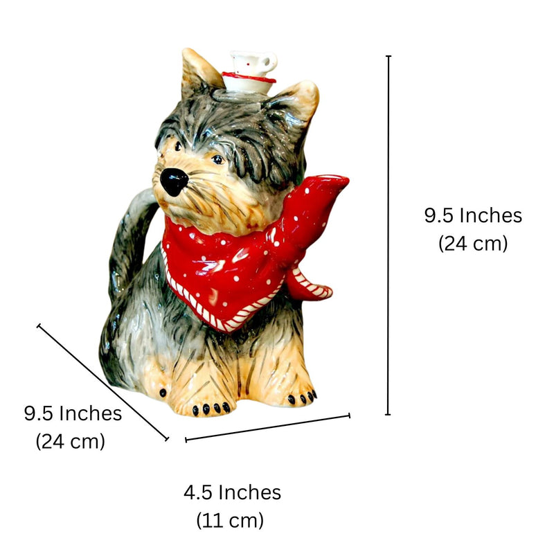 Load image into Gallery viewer, Ruby Red Dog Teapot Animal Ceramics Décor by Blue Sky Clayworks Heather Goldminc