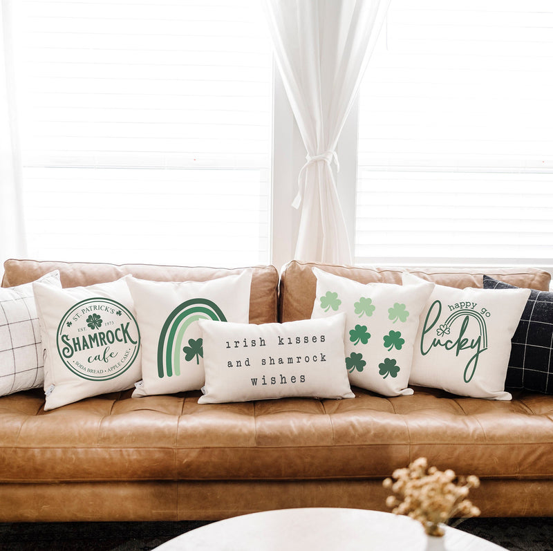 Load image into Gallery viewer, 9 Shamrocks- 18x18 inch St Patrick's Day Pillow Cover