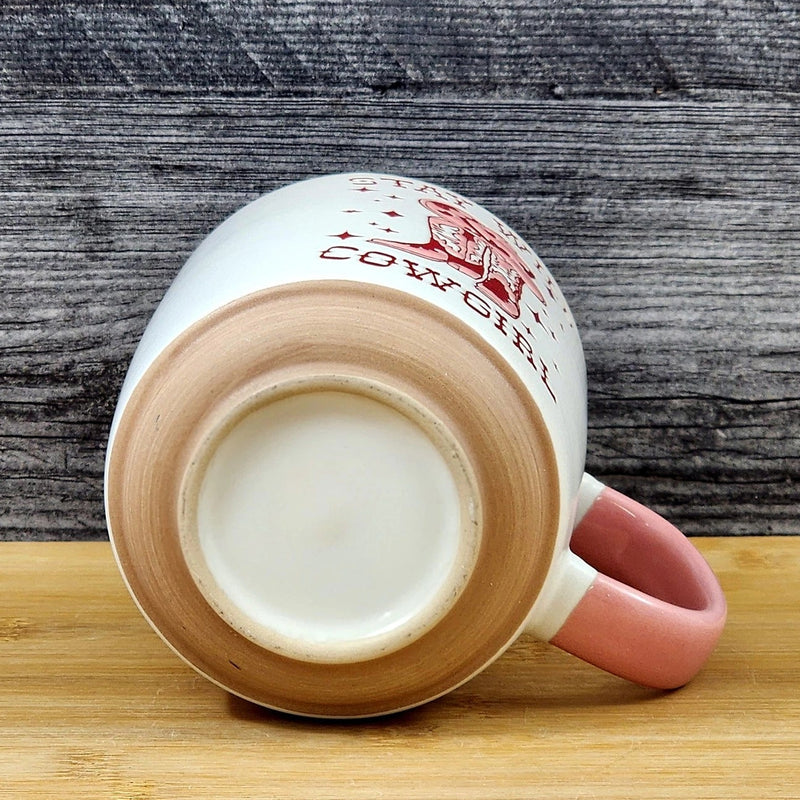 Load image into Gallery viewer, Country Western Coffee Mug Pink Wild Cowgirl Ceramic Tea Cup Blue Sky 18oz