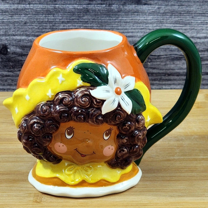 Load image into Gallery viewer, Orange Blossom Coffee Mug 3D Ceramic Girl Face Floral Tea Cup Blue Sky Goldminc