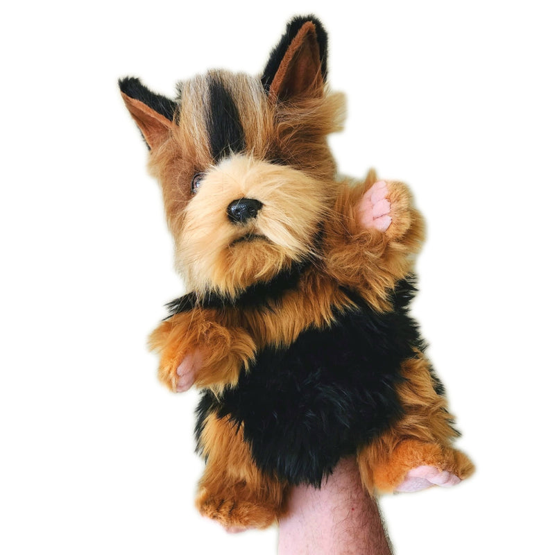 Load image into Gallery viewer, Yorkie Terrier Dog Hand Puppet Full Body by Hansa Real Look Plush Learning Toy