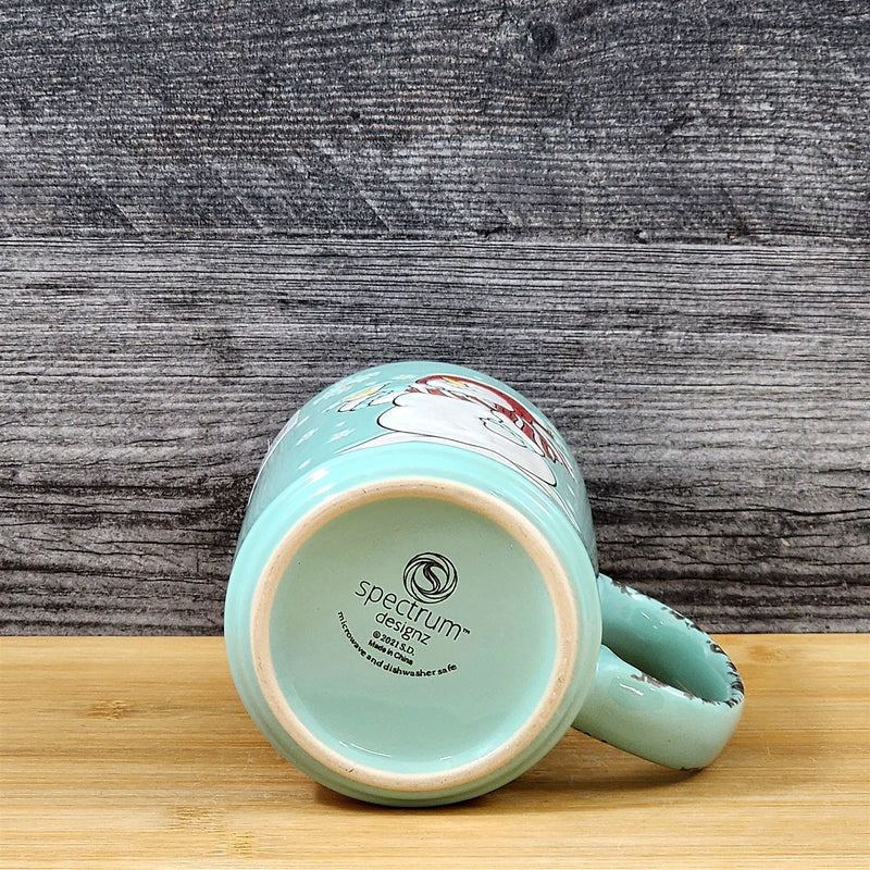 Load image into Gallery viewer, Christmas Coffee Mug Snowman Winter Ceramic Holiday Cup Green 18oz Blue Sky