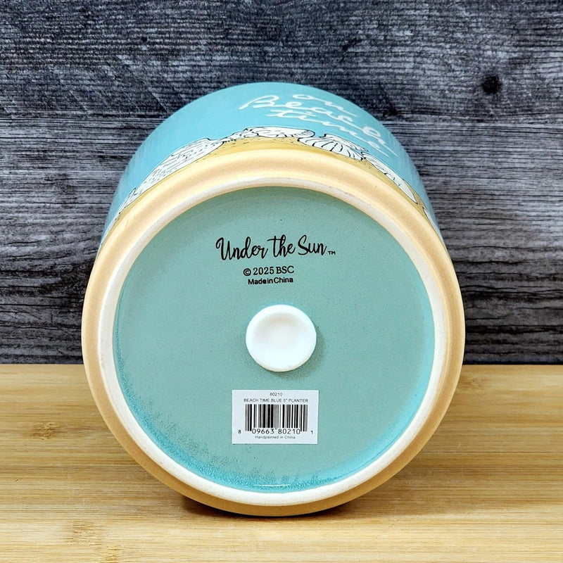 Load image into Gallery viewer, Planter Beach Shells Ceramic Utensil Organizer Herb Succulent Blue Sky 5in