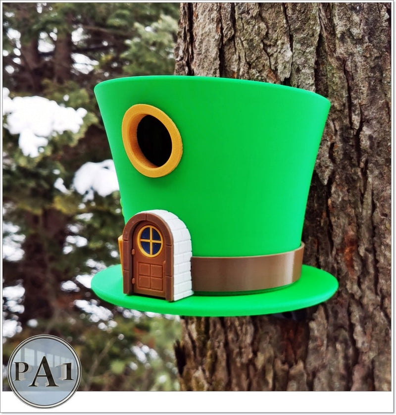 Load image into Gallery viewer, Charming Leprechaun Hat Birdhouse – St. Patrick’s Day Garden Accent