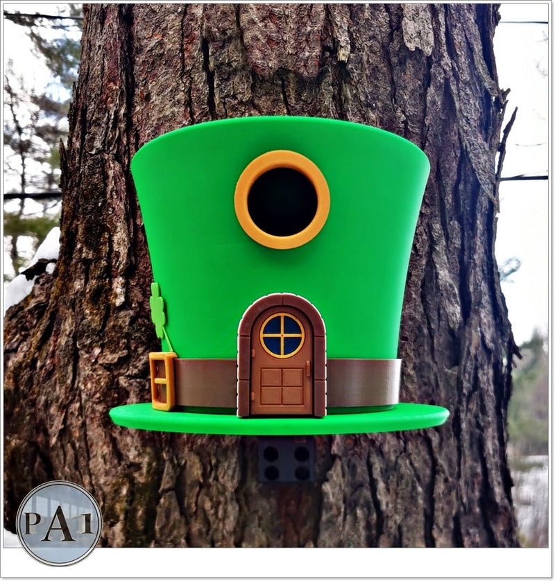 Load image into Gallery viewer, Charming Leprechaun Hat Birdhouse – St. Patrick’s Day Garden Accent