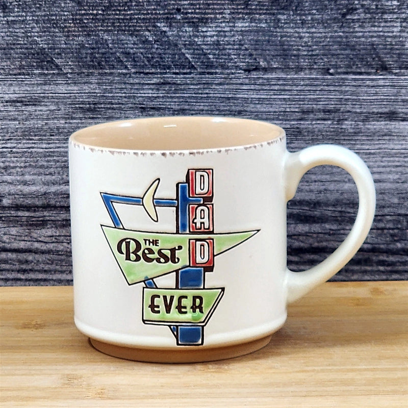 Load image into Gallery viewer, Dad Inspirational Mug Ceramic Embossed Coffee Cup Blue Sky Father's Day Beige