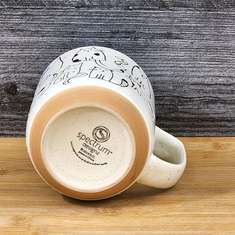 Load image into Gallery viewer, Cat Lover Coffee Mug Whimsical Embossed Ceramic Tea Cup Blue Sky 17oz