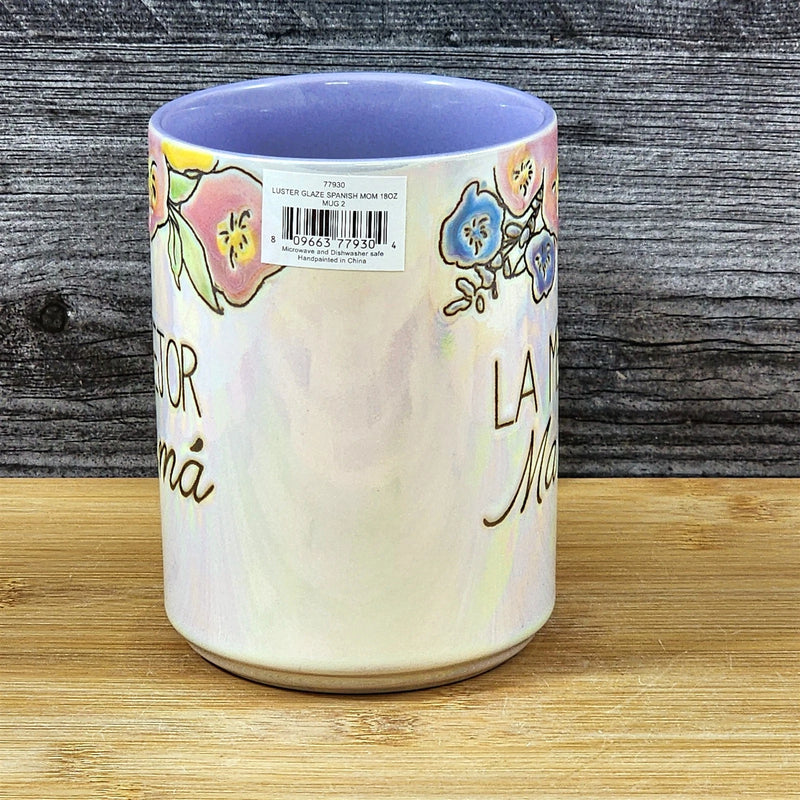 Load image into Gallery viewer, Spanish Coffee Mug La Mejor Mama "Best Mom" Cup Floral Blue Sky Ceramic 18oz