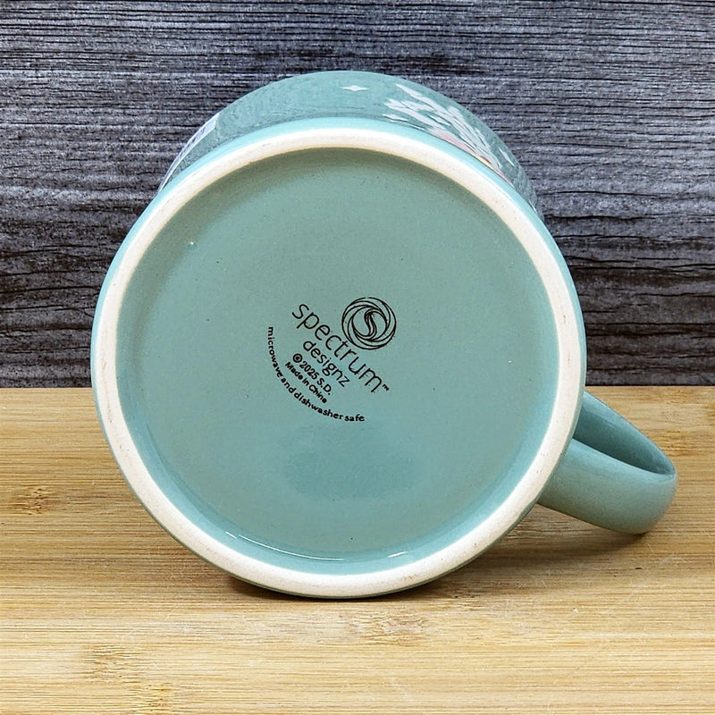 Load image into Gallery viewer, Skeleton Hand OK Sign Coffee Mug Halloween Orange Ceramic Tea Cup Blue Sky 18oz
