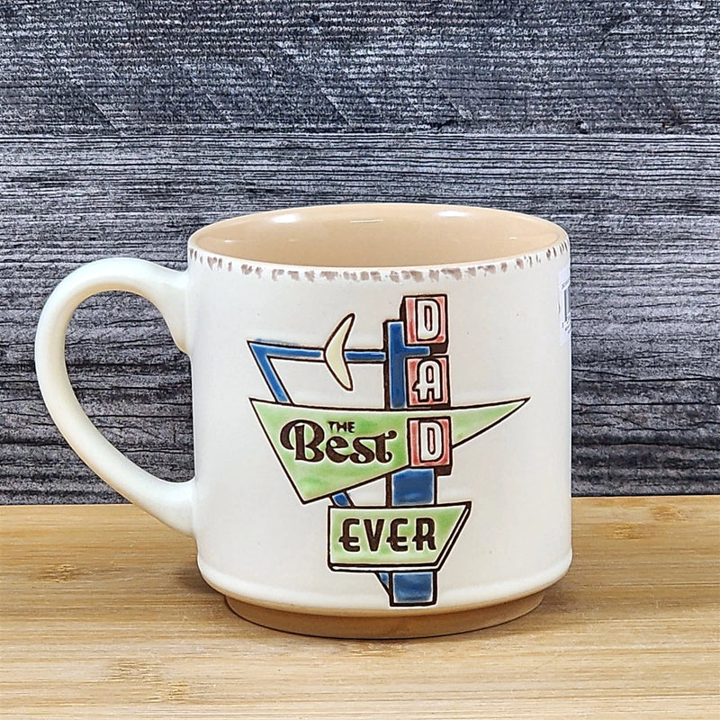 Load image into Gallery viewer, Dad Inspirational Mug Ceramic Embossed Coffee Cup Blue Sky Father's Day Beige