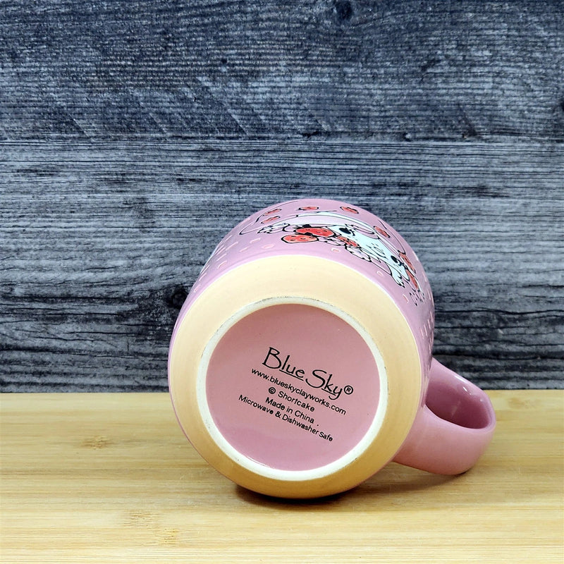 Load image into Gallery viewer, Strawberry Shortcake Coffee Mug Pinkberry Ceramic Embossed 18 oz Cup Blue Sky