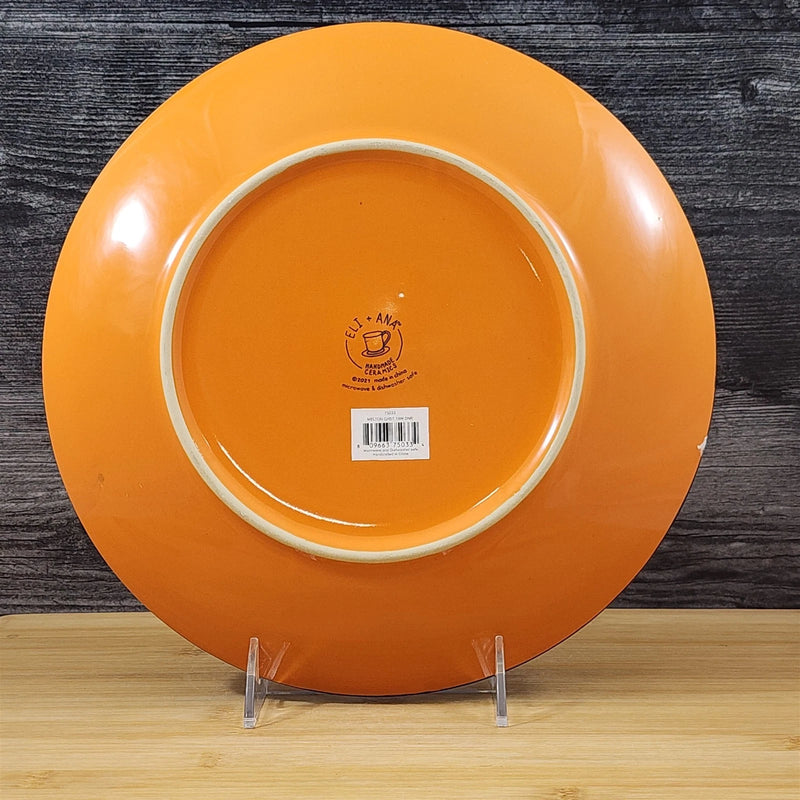 Load image into Gallery viewer, Halloween Happy Ghosts Round Ceramic Orange Salad Plate 10" Blue Sky ELI and ANA