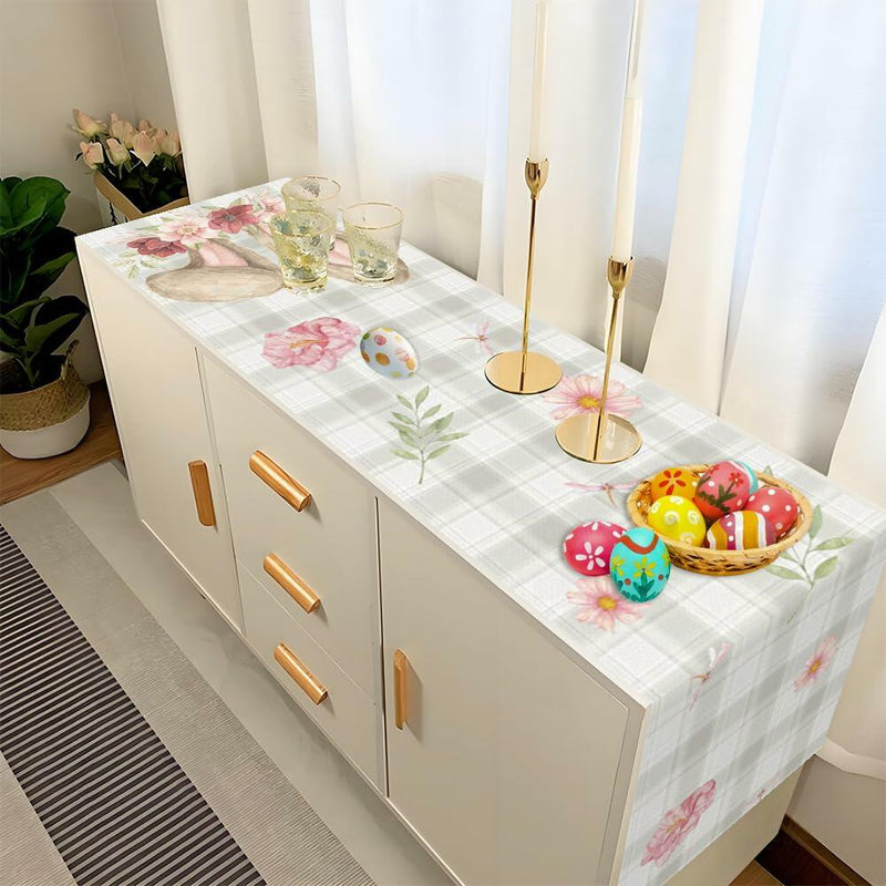 Load image into Gallery viewer, Watercolour Linen Easter Table Runner Spring Holiday Decor 13x72 Inch