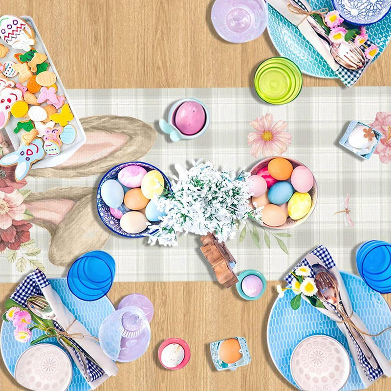 Load image into Gallery viewer, Watercolour Linen Easter Table Runner Spring Holiday Decor 13x72 Inch