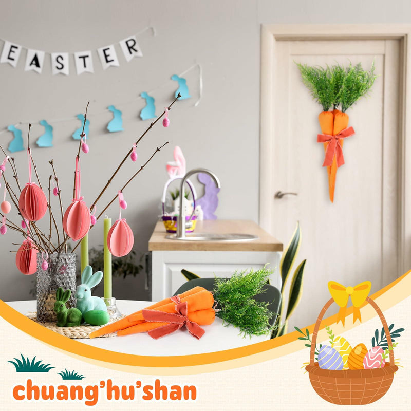 Load image into Gallery viewer, Easter Artificial Carrots Decor Large Fabric Set 6 Pcs 17.7'',13.7'',11.8''