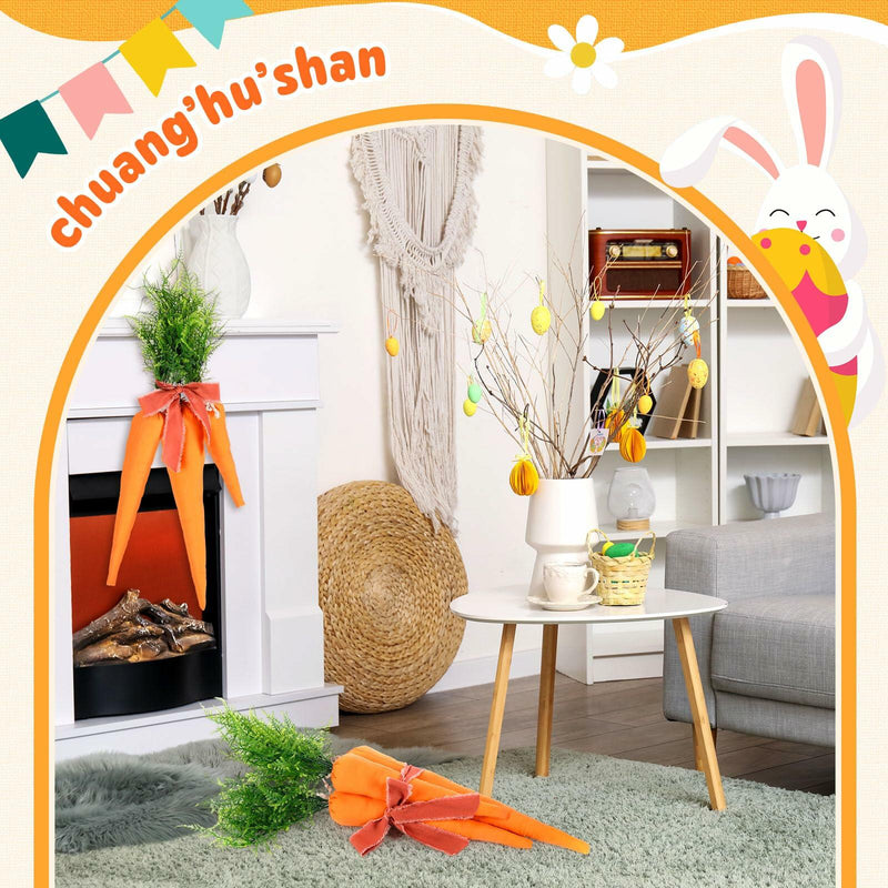 Load image into Gallery viewer, Easter Artificial Carrots Decor Large Fabric Set 6 Pcs 17.7'',13.7'',11.8''