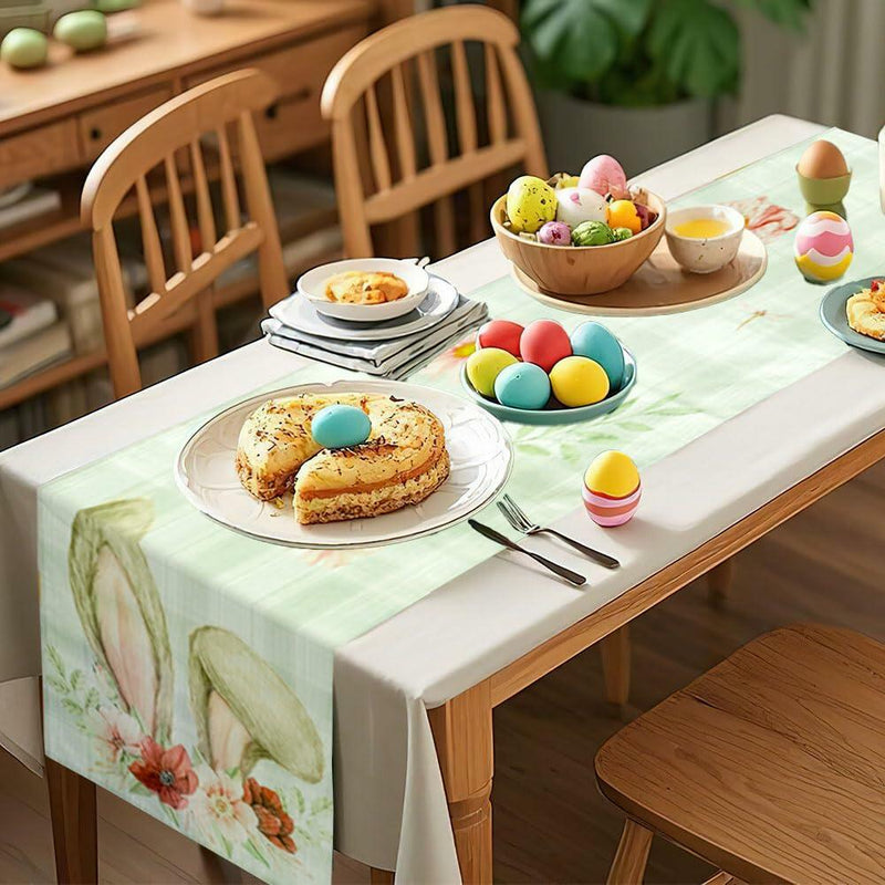 Load image into Gallery viewer, Easter Table Runner Pastel Pink Floral Boho 13x72 Inch