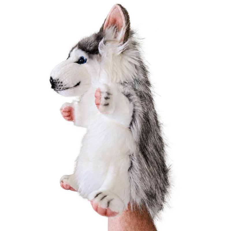 Load image into Gallery viewer, Husky Dog Hand Puppet by Hansa True to Life Looking Plush Animal Learning Toy