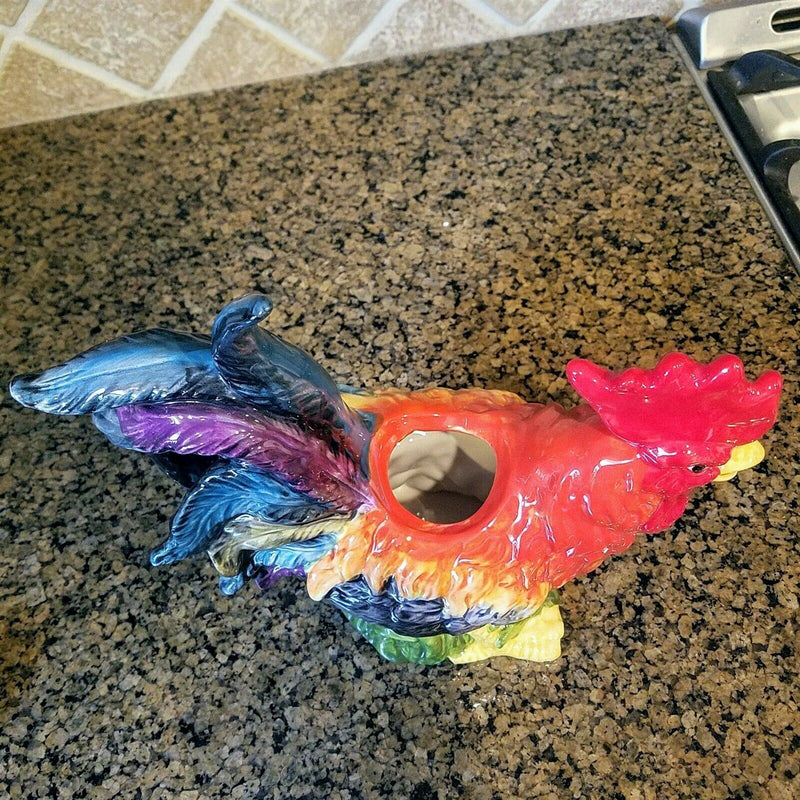 Load image into Gallery viewer, Rooster Farmhouse Teapot Colorful Ceramic Farm Barnyard Animal Blue Sky Goldminc