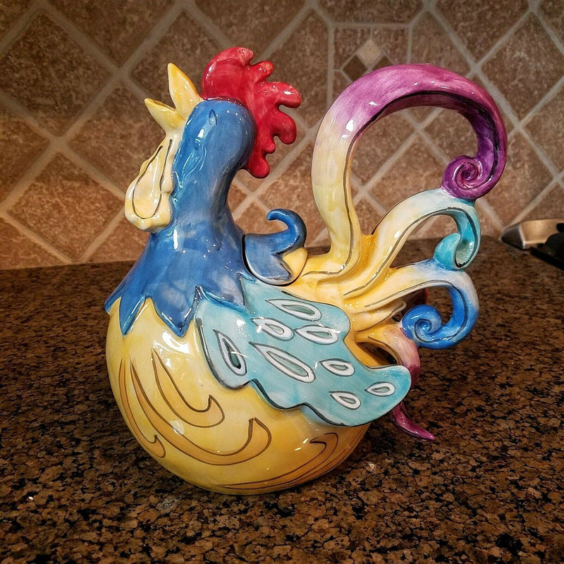 Load image into Gallery viewer, Rooster Teapot Ceramics Gabby Glee Farm Animal Tea Pot Kitchen Decor by Blue Sky