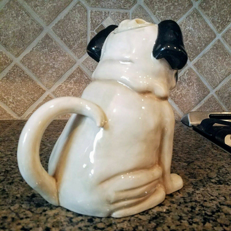 Load image into Gallery viewer, Chinese Pug Teapot Carlin Dog Animal Tea Pot Blue Sky Heather Goldminc Ceramics